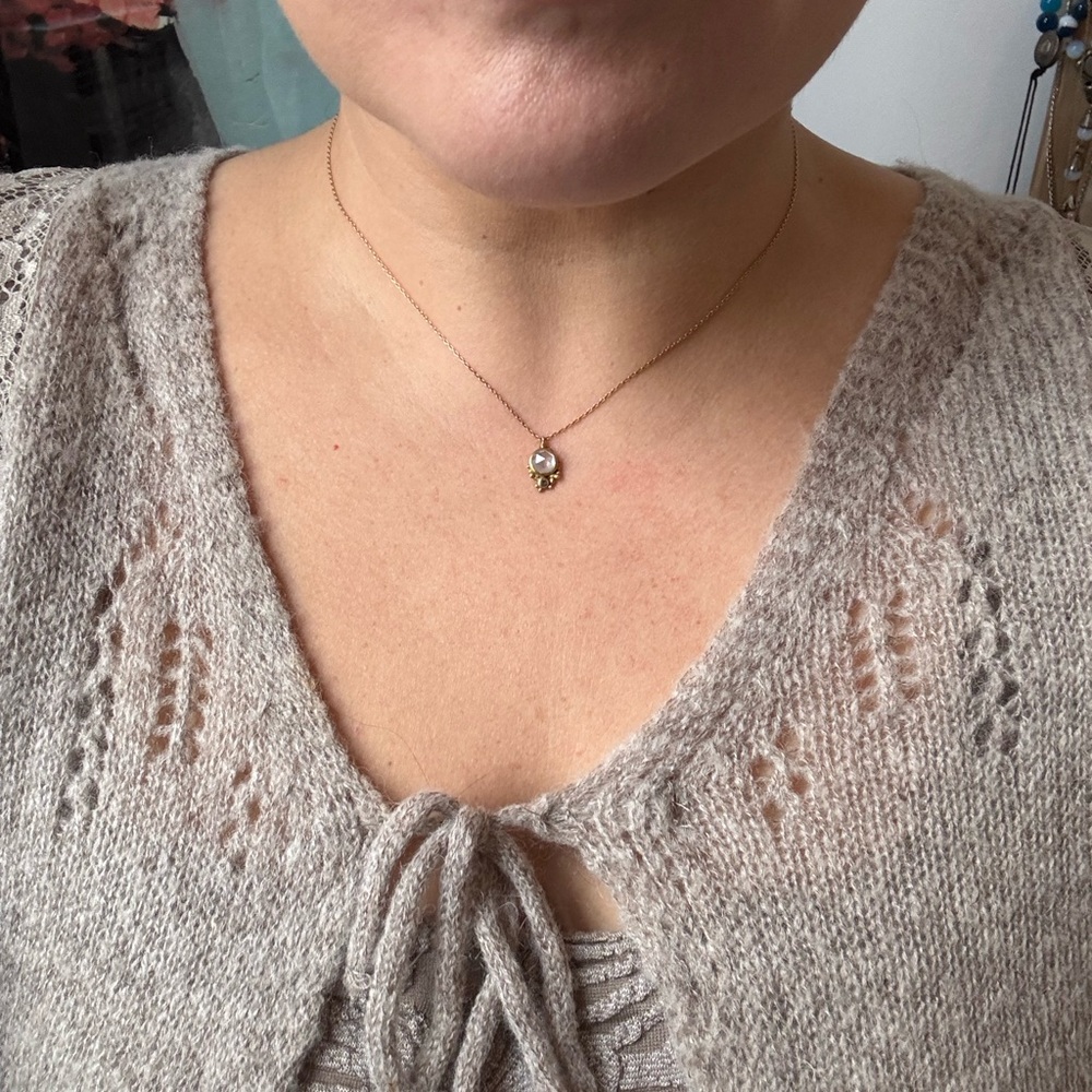 Elegant Gold, aquamarine and diamond necklace